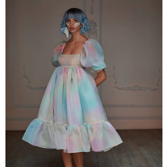 BEST Selkie The Rainbow French Puff Midi Dress - Picture 10 of 16
